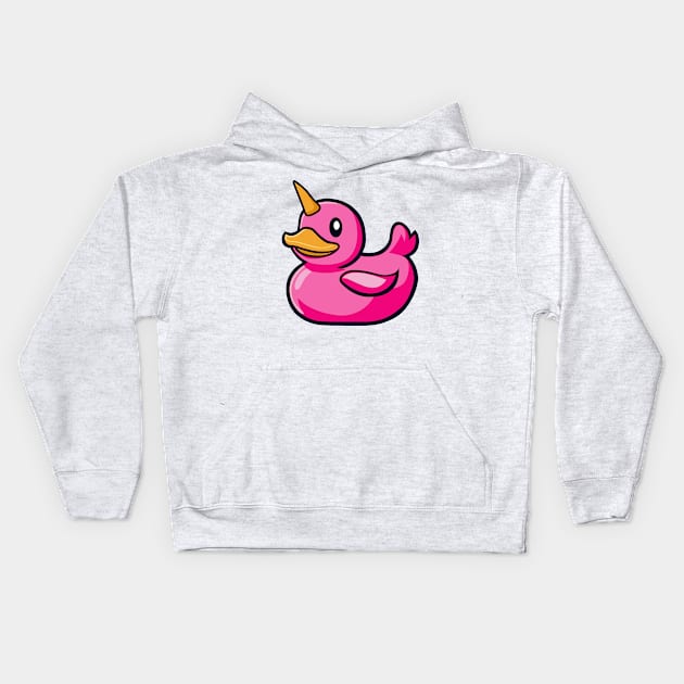 Unicorn Rubber Duck Kids Hoodie by valentinahramov